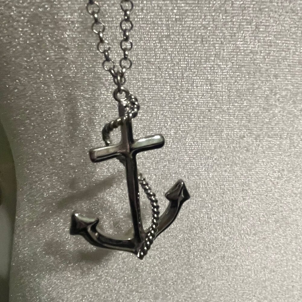 Costume Silver Anchor Necklace